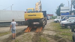 Заезд на трал на экскаваторе