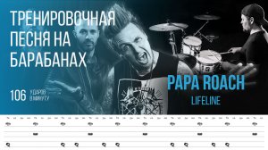 Papa Roach - Lifeline / 106 bpm / Тренировочная песня для барабанов