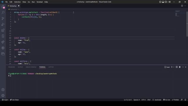 JavaScript: Making your own forEach array method