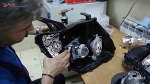 Mitsubishi Pajero IV — Установка ксеноновых линз Hella 5R, установка гибких DRL, окрас масок фар