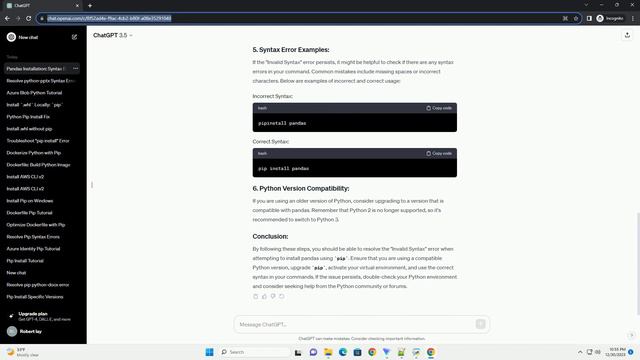 python pip install pandas invalid syntax смотреть онлайн