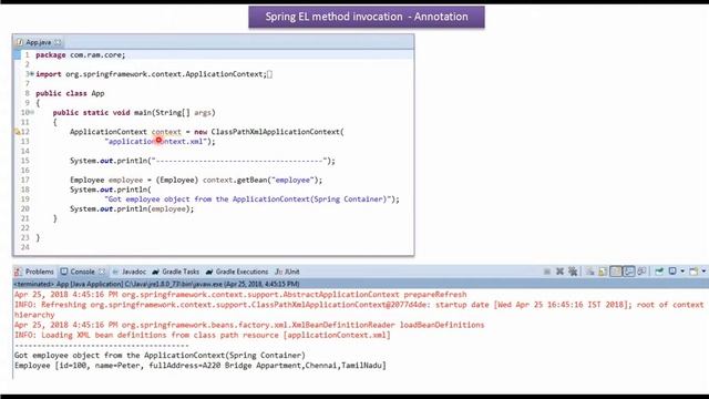 Spring expression language method invocation (Annotation) | Spring Tutorial | Spring Framework