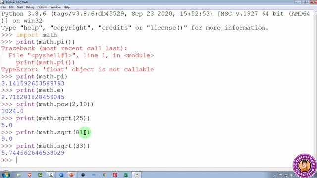 Python Math Module | Pyhton Math Library | Math Functions in Python with Practical Example