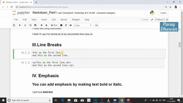 How to Insert Line Break in Markdown cell - Jupyter Notebook смотреть онлайн