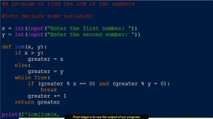 Python simple program to find the lcm of two numbers