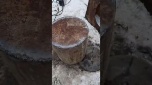 Печь для казана, из водонагревателя! часть 2