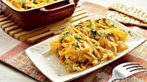 Запеканка из макарон с зеленью