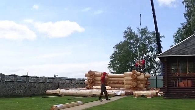Сборка сруба из кедра Баня Морозово! Строительство БАНИ Канадская рубка!