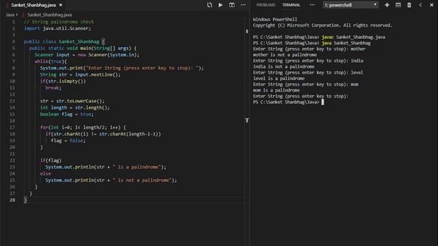 How to Program String Palindrome check in Java?