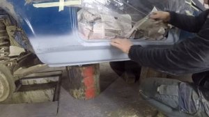 нива покраска порога после сварочных работ.