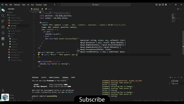 React JS Node Express JS CRUD (Create, Read, Update and Delete) | Axios Mysql | Tailwindcss