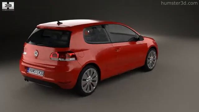 Volkswagen Golf 3-door 2009 by 3D model store Humster3D.com смотреть онлайн