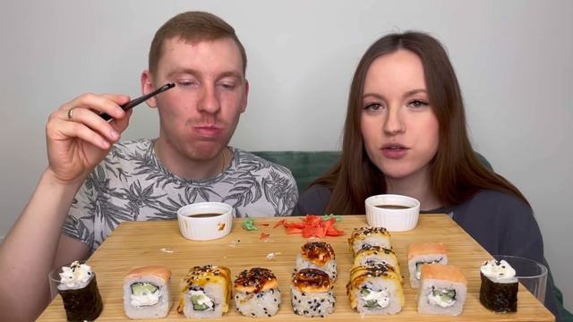 МУКБАНГ РОЛЛЫ СУШИ MUKBANG SUSHI ROLLS