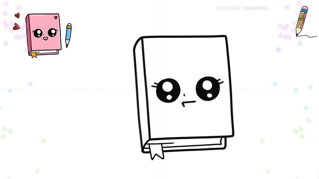 How to Draw a Cute Book Easy @CuteEasyDrawings