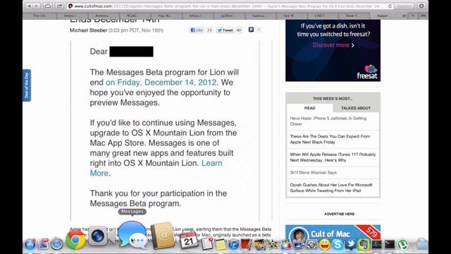 Messages BETA for Mac OS X Lion OVER! смотреть онлайн