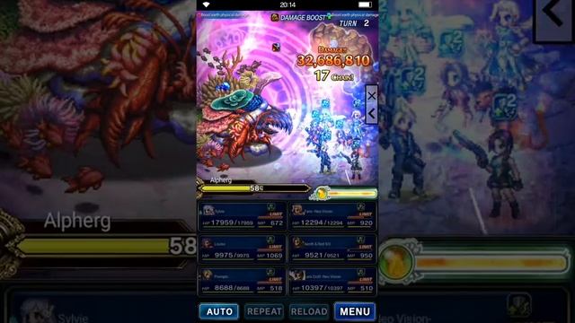 [FFBE] Dark Visions 17 Alpherg Perfect Score Clear (3 Turns) смотреть онлайн