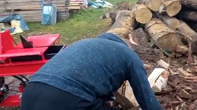 Дровокол бензиновый ДРУГ в работе-2