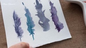 Акварель для начинающих - рисуем перья акварелью. Смотрим возможности кисти Watercolor for beginner