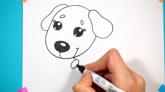 Как нарисовать собаку | Простой рисунок собачки | How to draw a dog | Simple doggie pattern