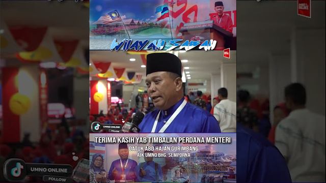 Wilayah Sabah/Sarawak , Terima Kasih YAB Datuk Seri Dr.Ahmad Zahid Hamidi -Datuk Abd Hajan Gurimban