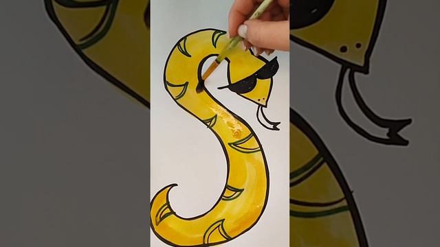 How to draw the letter "S" just like a Snake | Tutorial | Step By Step Tutorial | #shors смотреть онлайн