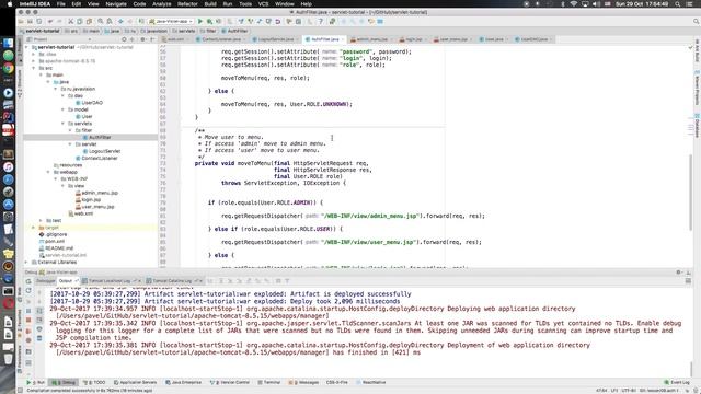 Java Servlets часть 8 Пишем свою авторизацию смотреть онлайн