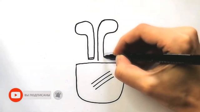 Как нарисовать беспроводные НАУШНИКИ / Рисуем Эпл Аирподс / How to draw a Airpods step by step смотреть онлайн