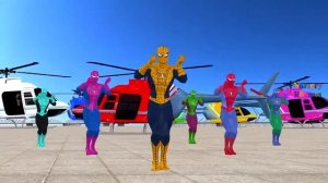 Colors spider mans,banana car