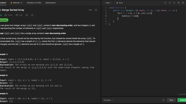 88. Merge Sorted Array (Easy Solution)
