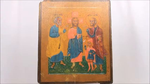 Купить икону - современная икона копия на старинной доске Избранные святые. RZ0036