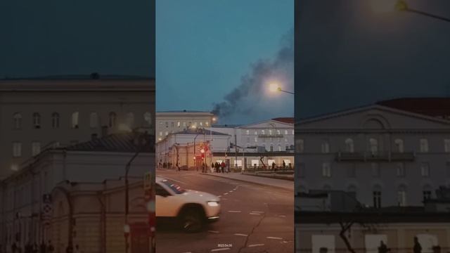 В центре Москвы горит здание Минобороны РФ