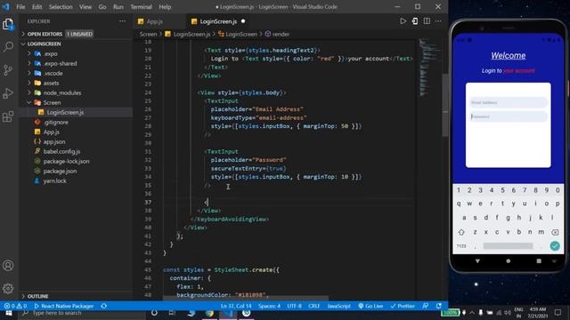 How to make a responsive login screen in react native expo смотреть онлайн