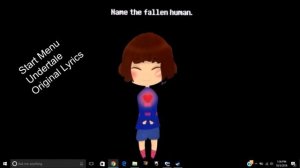 Start Menu Undertale || ORIGINAL LYRICS ||