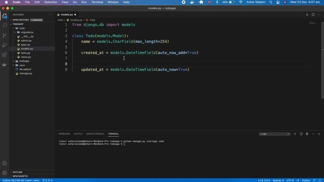 Django Create database Model part 4 смотреть онлайн