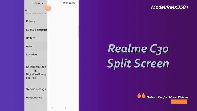 Realme C30 split screen || Split Screen mode (RMX3581)