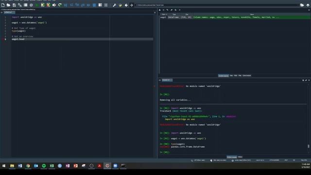Excel to Python 05: Pandas - Importing premade Wooldridge datasets into Python