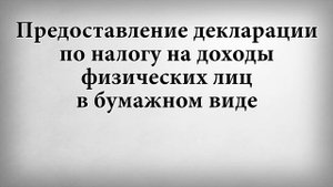 Предоставление декларации по налогу на доходы физических лиц в бумажном виде