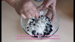 Шарлотка с чёрной смородиной