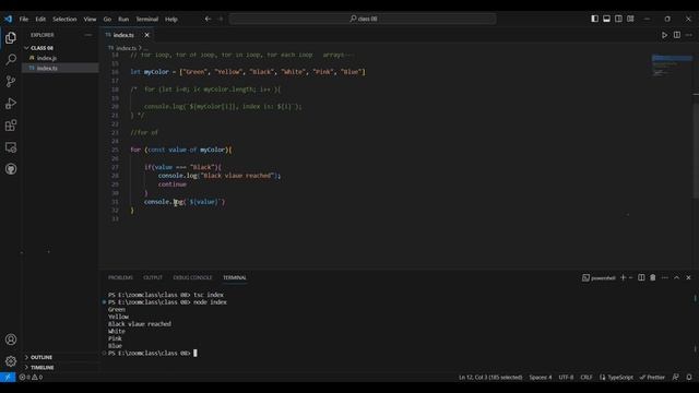 Class 08 Part 3/5 - For Of Loop in Typescript