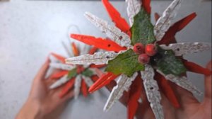 DIY: Снежинки из прищепок/ Snowflakes made of clothespins / #14