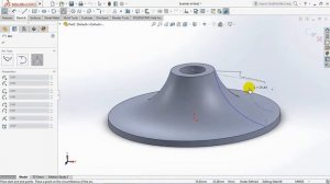 Нарисуем колесо рабочее с помощью команды повернутая бобышка и поверхность Solidworks для начинающи