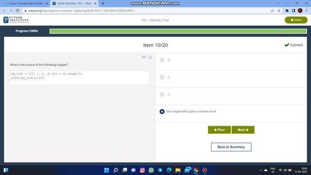 Module 3 Test Answers | Python Essentials 1 : Basics смотреть онлайн