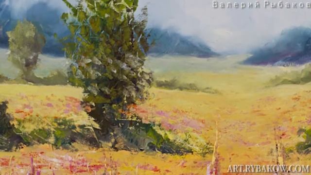 Музыка ПРИРОДЫ. Поле красных цветов - картина маслом-купить картины. смотреть онлайн