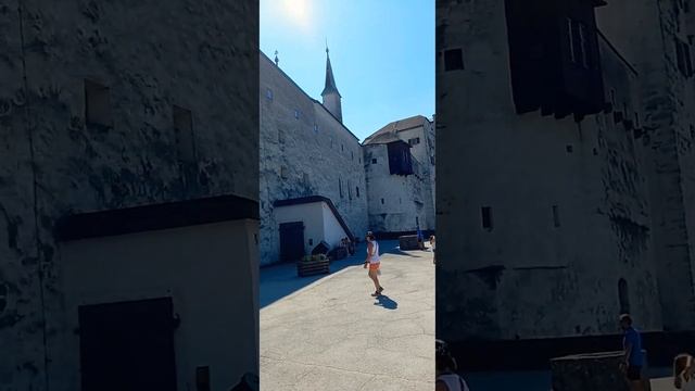 Обзор города Зальцбург с замка Хоэнзальцбург. Австрия.