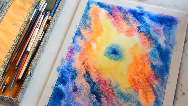 Небо. Галактика. Глаз. Гуашь. смотреть онлайн