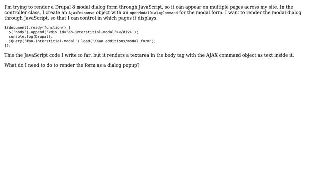 Drupal: How do I render a form with JavaScript? смотреть онлайн