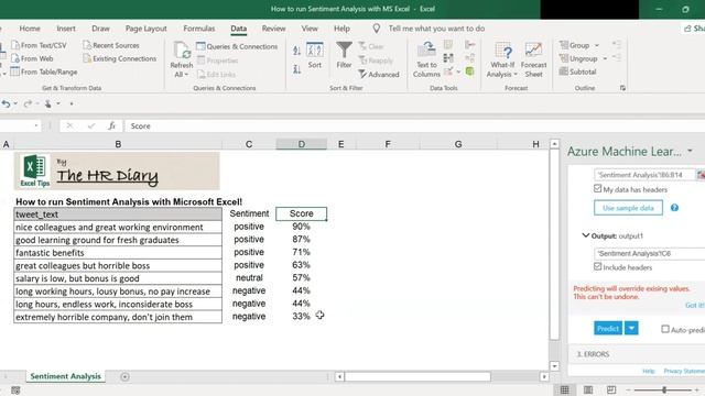 How to run Sentiment Analysis with Microsoft Excel!