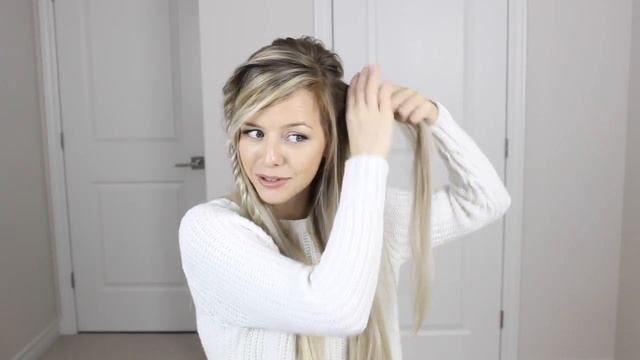 Half-up Half-down Hairstyle | Fishtail into Pull Through Braid смотреть онлайн