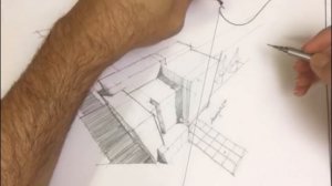 How to draw 3 points perspective | Перспектива с тремя точками схода.