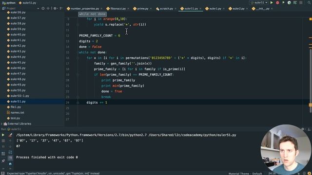 Python Project Euler - 51 , 52